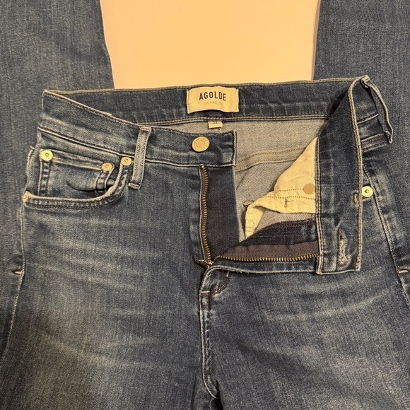 Agolde - Sophie Mid Rise Skinny Jeans women’s size 24 raw edge hem - Picture 3 of 9